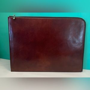 Bosca 16” envelope portfolio; Portfolio dark brown leather; leather portfolio